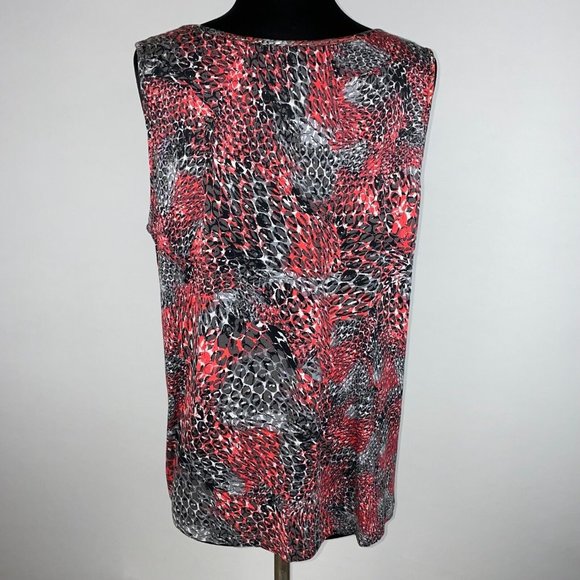 Ruby Rd. L Sequined Front Animal Print Abstract Tank Top Rayon Blend - Picture 9 of 12